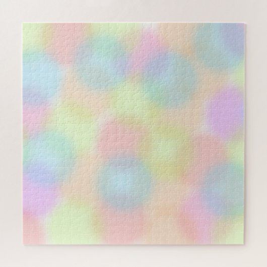 モダンカラフルレインボーのグラデーション水色 ジグソーパズル (横)