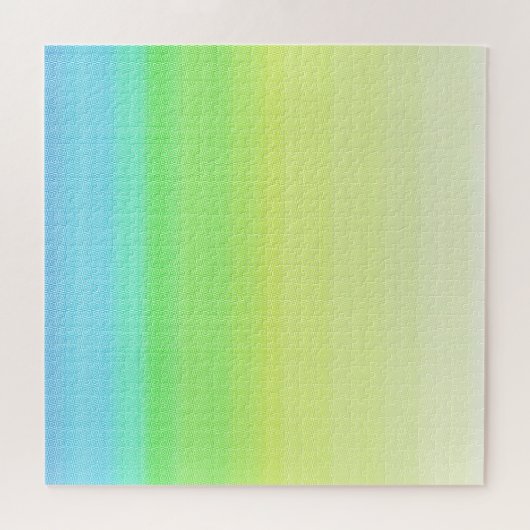 モダンカラフルレインボーのグラデーション水色 ジグソーパズル (横)