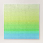 モダンカラフルレインボーのグラデーション水色 ジグソーパズル (縦)