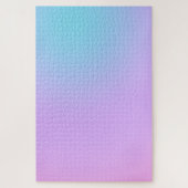 モダンカラフルレインボーのグラデーション水色 ジグソーパズル (縦)