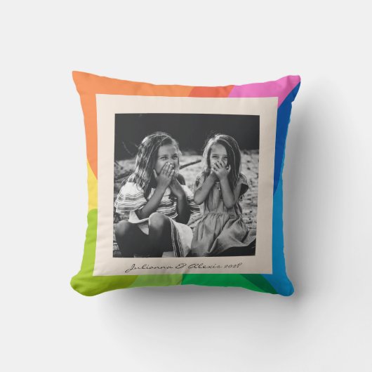 モダンカラフルレインボーカスタムファミリー クッション (正面)