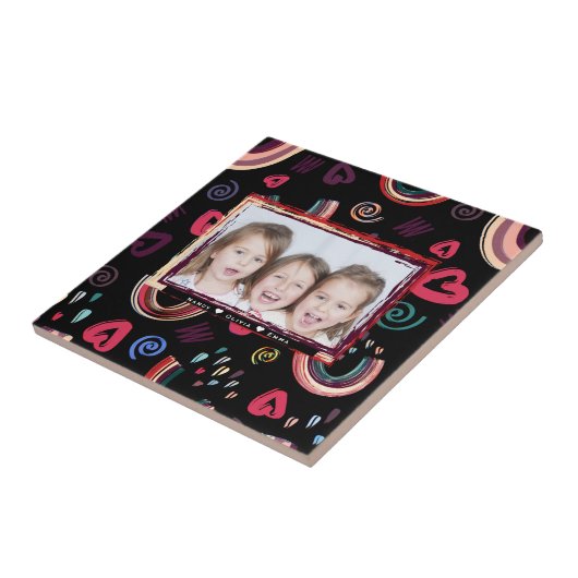 モダンカラフルレインボーカスタムフォト タイル (側面)