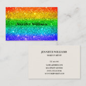 モダンカラフルレインボーグリッターバーストビジネス 名刺 (正面/裏面)