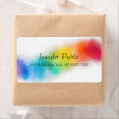 モダンカラフルレインボー抽象芸術カスタム ラベル (インサイチュ)