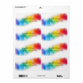 モダンカラフルレインボー抽象芸術カスタム ラベル (フルシート)