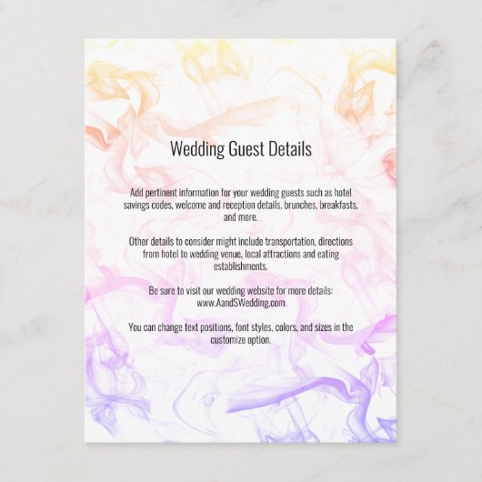 モダンカラフルレインボー結婚ミストテンプレート エンクロージャーカード (正面)