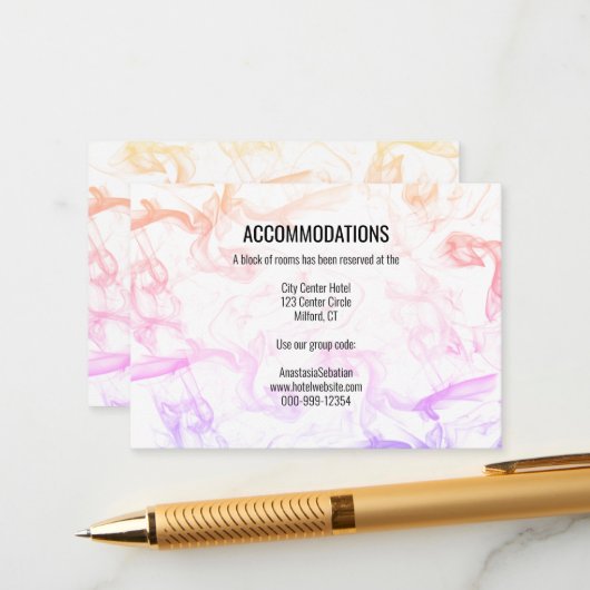 モダンカラフルレインボー結婚ミストテンプレート エンクロージャーカード (正面/裏面インサイチュ)