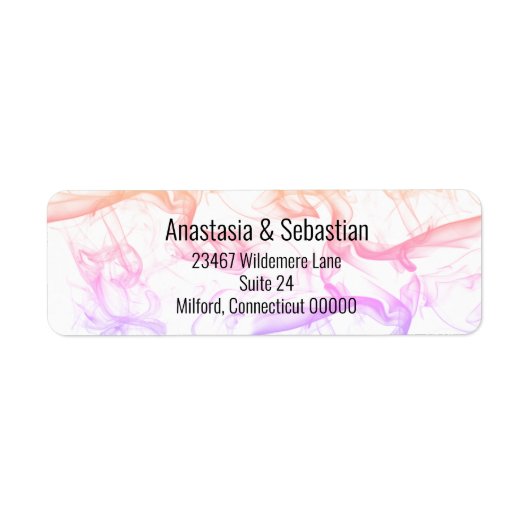 モダンカラフルレインボー結婚ミストテンプレート ラベル (正面)