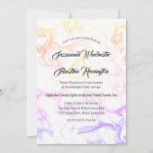 モダンカラフルレインボー結婚ミストテンプレート 招待状 (正面)