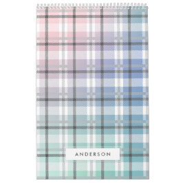 モダンカラフルレインボーplaidフォトカレンダー カレンダー