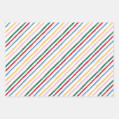 モダンカラフルレトロクリスマスストライプ休日 ラッピングペーパーシート (正面2)