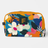 モダンカラフルレトロ花モノグラムの ドップキット (正面)