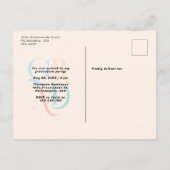 モダンカラフルレトロ3枚 インビテーションポストカード (裏面)