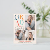 モダンカラフルレトロ3枚 インビテーションポストカード (スタンド正面)