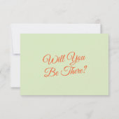 モダンカラフルレトロQRコード結婚リボン 出欠カード (裏面)