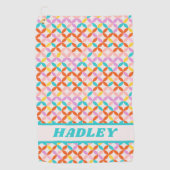 モダンカラフルヴィンテージ ゴルフタオル (正面)