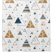 モダンカラフル三角形パターン シャワーカーテン (正面)