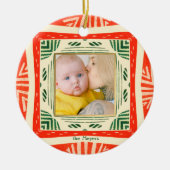 モダンカラフル両面写真 セラミックオーナメント (正面)