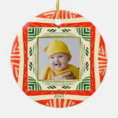 モダンカラフル両面写真 セラミックオーナメント (裏面)