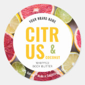 モダンカラフル体バタースクラブ製品ラベル ラウンドシール (正面)