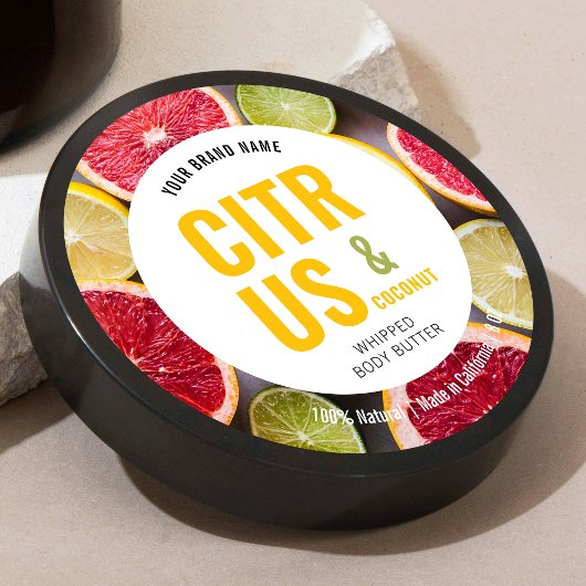 モダンカラフル体バタースクラブ製品ラベル ラウンドシール