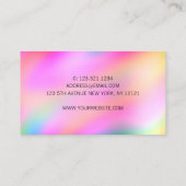 モダンカラフル光ホログラフィックネイルアーティスト 名刺 (裏面)