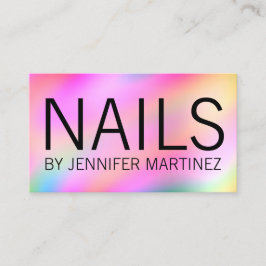 モダンカラフル光ホログラフィックネイルアーティスト 名刺