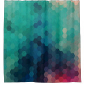 モダンカラフル八角形の幾何学的パターン シャワーカーテン (正面)