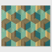 モダンカラフル八角形パターン ラッピングペーパー (フラット)