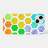 モダンカラフル六角形iPhoneケース iPhone 15ケース (裏面横)