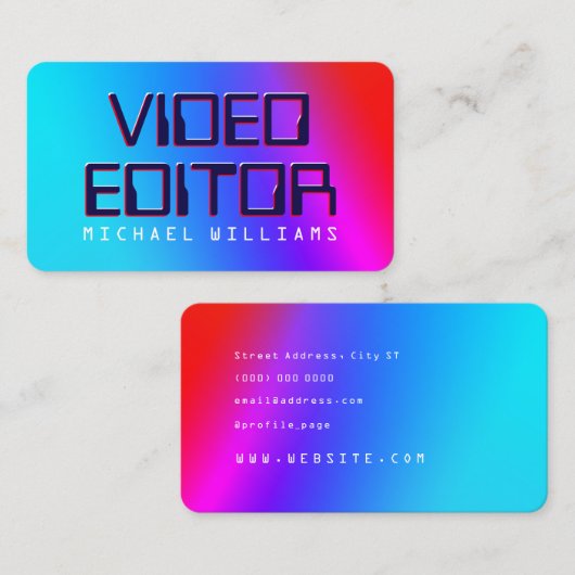 モダンカラフル勾配 名刺 (正面/裏面)