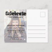 モダンカラフル卒業パーティー インビテーションポストカード (裏面)