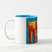 モダンカラフル可愛い猫猫マグ ツートーンマグカップ (左)