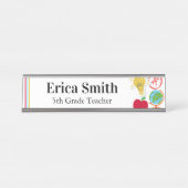 モダンカラフル学用品先生 デスクネームプレート (正面)