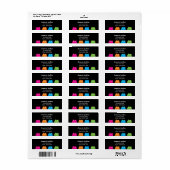 モダンカラフル差出人住所 ラベル (フルシート)