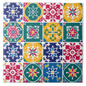 モダンカラフル幾何地中海の図形 タイル (正面)