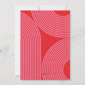 モダンカラフル幾何学的抽象芸術アーチ赤ピンク シーズンカード (裏面)