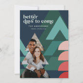 モダンカラフル幾何学的抽象芸術休日の写真 シーズンカード (正面)