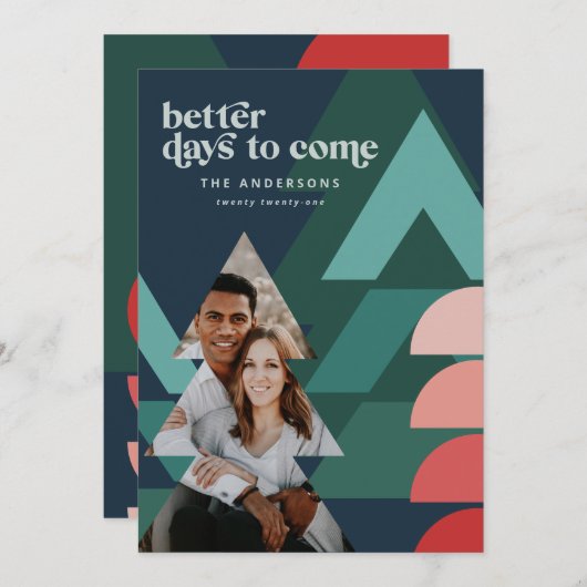 モダンカラフル幾何学的抽象芸術休日の写真 シーズンカード (正面/裏面)