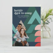 モダンカラフル幾何学的抽象芸術休日の写真 シーズンカード (スタンド正面)