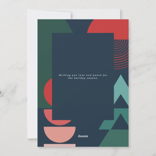 モダンカラフル幾何学的抽象芸術休日の写真 シーズンカード (裏面)