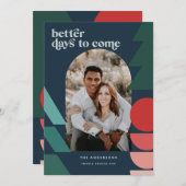 モダンカラフル幾何学的抽象芸術休日の写真 シーズンカード (正面/裏面)