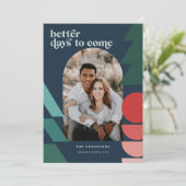 モダンカラフル幾何学的抽象芸術休日の写真 シーズンカード (スタンド正面)