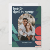 モダンカラフル幾何学的抽象芸術休日の写真 シーズンカード (正面)