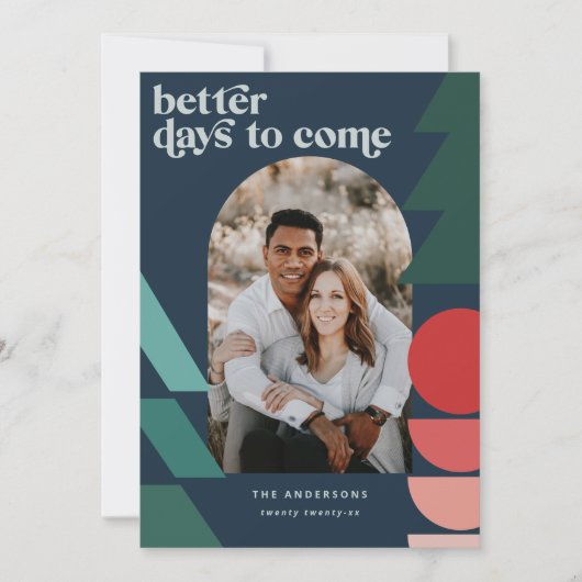 モダンカラフル幾何学的抽象芸術休日の写真 シーズンカード (正面)