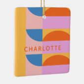 モダンカラフル幾何形状パーソナライズされた セラミックオーナメント (右)