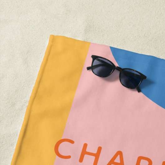 モダンカラフル幾何形状パーソナライズされた ビーチタオル (インサイチュ)