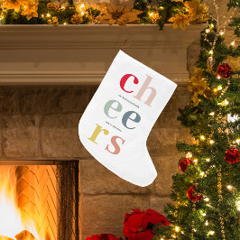 モダンカラフル応援ストッキング ラージクリスマスストッキング