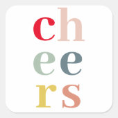 モダンカラフル応援 |パステルカラー スクエアシール (正面)