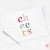 モダンカラフル応援 |パステルカラー スクエアシール (封筒)